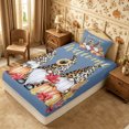 thumbnail image 5 of Erosebridal Cartoon Gnome Twin Sheets 3pcs,Autumn Pumpkin Harvest Bedding,Blue,1 Flat Sheet, 1 Fitted Sheet and 1 Pillowcase, 5 of 6