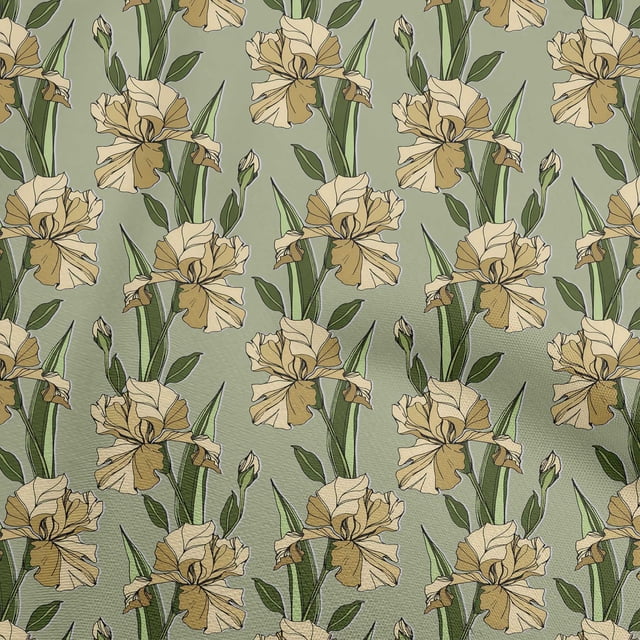 oneOone Velvet Yellow Fabric Floral Craft Projects Decor Fabric Printed By The Yard 58 Inch Wide