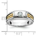 thumbnail image 2 of Diamond2Deal 14K Bague en Or Bicolore pour Hommes Découpée 1/5 cttw Diamant Taille 10, 2 of 6