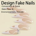 thumbnail image 3 of Stiletto Press on Nails Long Almond Fake Nails Glossy Glue on Nails French Tip Acrylic Nails White Swirl Artificial Nails 3D Rhinestone Stick on False Nails with Design 24 pcs 02913White 0.04 Fl, 3 of 4