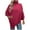 Hot Pink, variant on Lovskoo Sweaters for Women Fall Trendy Turtleneck Button Irregular Long Sleeve Casual Pullover Blouse Sweater Black