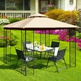 thumbnail image 2 of Patiojoy 2-Tiers 10'x10' Outdoor Canopy Gazebo Heavy-Duty Steel Frame Party Patio Large Canopy L-Shaped Gazebo Beige, 2 of 7
