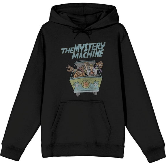 Scooby Doo The Mystery Machine Adult Black Long Sleeve Hoodie-Medium