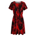 thumbnail image 4 of Red Black Red And Black Ink, Abstract Art Dress Fashion Beach Short Sleeve Dresses Female Party Printed Sundress, 4 of 7