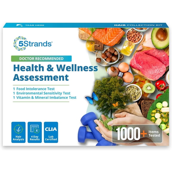 5Strands Intolerance & Deficiency Test, 1052 Items Tested, Includes 3 Tests, Food Intolerance, Environment Sensitivity, Nutrition Imbalance for Adults & Kids, Results in 5 Days