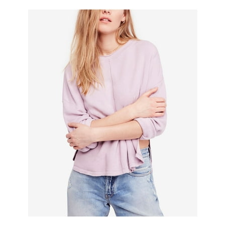 FREE PEOPLE $98 3575 Purple Long Sleeve Crew Neck Sweater M B+B