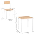 thumbnail image 3 of Dining Tables HOMCOM 3-Piece Wooden Square Dining Table Set with 1 Table and 2 Chairs and Sturdy Metal Frame for Small Space, White,Wooden Dining Tables, 3 of 9