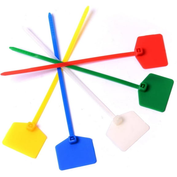 Marker Nylon Cable Ties Cable Wire Tags Security Zip Ties - Assorted Colors (200) Multicolor