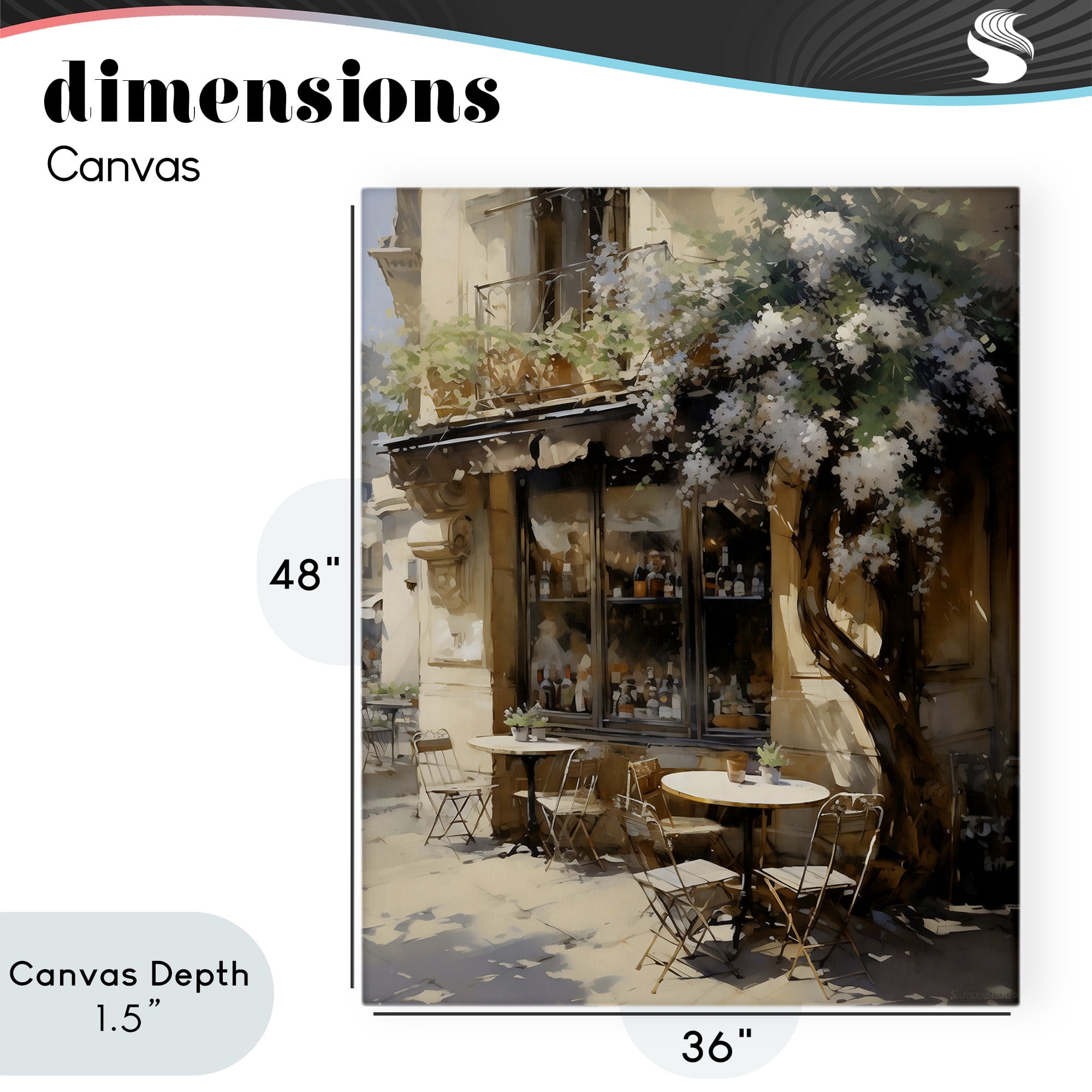 Stupell Industries Sunlit French Cafe Terrace Canvas Wall Art, design by Creative Studio