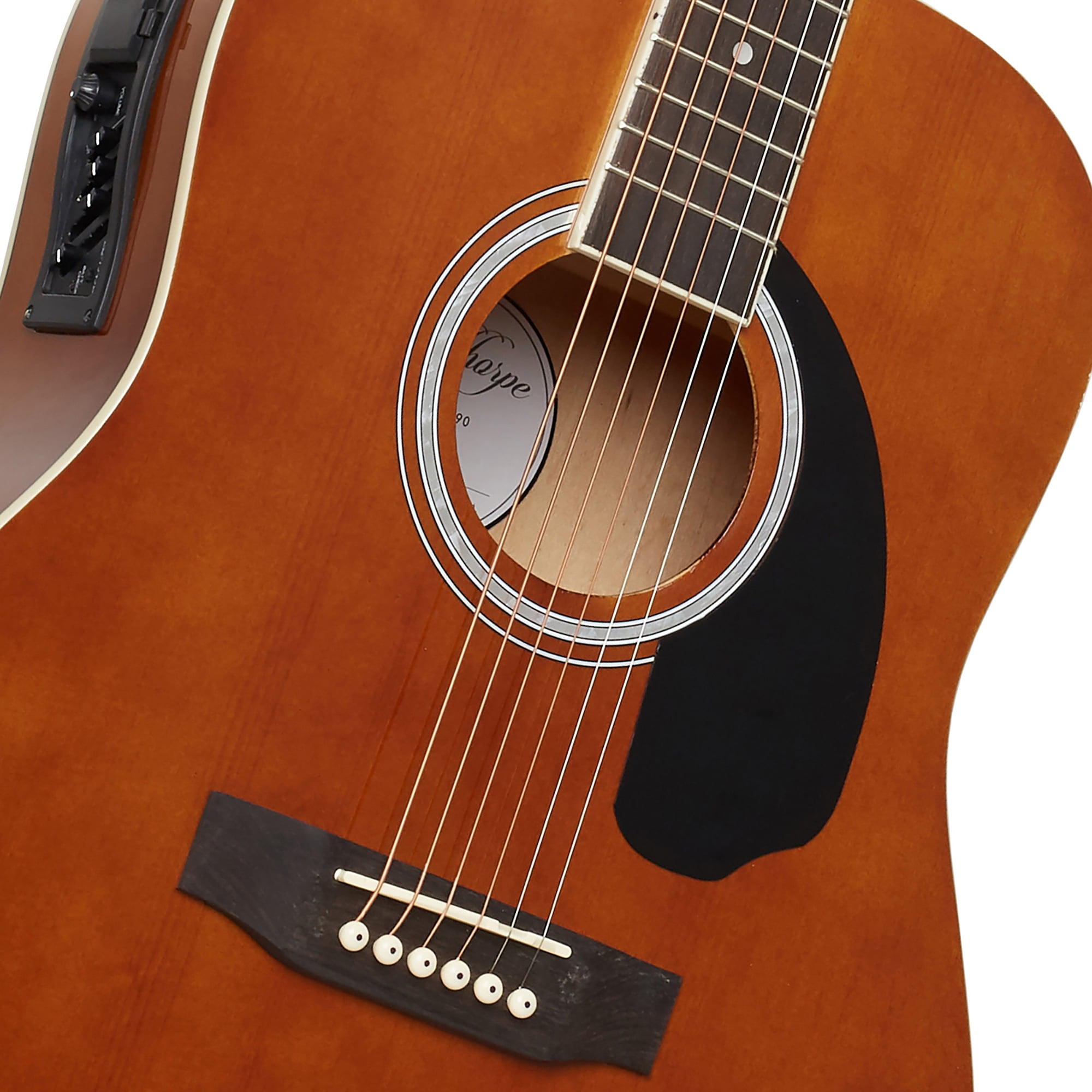 Ashthorpe Dreadnought Acoustic Electric Guitar with 10-Watt Amp, Brown