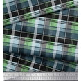 thumbnail image 3 of Soimoi Green Poly Georgette Fabric Check Check Decor Fabric Printed Yard 52 Inch Wide, 3 of 3
