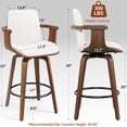 thumbnail image 2 of LainTene Bar Stools Set of 4, 26" Bentwood Barstools with Arms High Back, Mid-Century Modern Counter Height Swivel Bar Chairs for Kitchen Island, 2 of 9