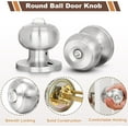 thumbnail image 2 of 6 Pack Brushed Nickel Door Knobs, Privacy Door Lock Silver Keyless Door Handle with Lock for Bathroom Bedroom, Keyless Door Hardware, 2 of 16
