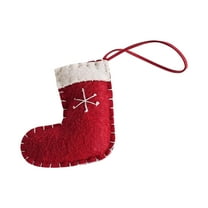 Cheapark Felt Christmas Cartoon Ornaments - Tree Decor with Wooden Accents, Socks Themed Small Accessories