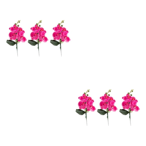 Advancent 3 paquetes / lote Experimente la belleza de la naturaleza con estos colores y texturas brillantes Orquídea artificial transparente cuádruple rosa roja 2piezas