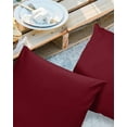 thumbnail image 3 of Minimalist Art Burgundy Red Color Outdoor Pillow Covers Waterproof Throw Pillow Cover 18x18in Set of 2,Square Decorative Pillowcases Cushion Case for Patio Sofa Couch,Solid Pure Dark Maroon, 3 of 7