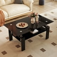 thumbnail image 4 of Noble House Rectangle Glass Coffee Table,Clear Modern Side Center Table,Black, 4 of 9
