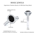 thumbnail image 6 of Rosec Jewels Vintage Style Black Onyx Oval Engagement Ring 1 Ct (AAA Grade) - Black Onyx Diamond Ring - with Jewelry Box, 14K White Gold, US 3.00, 6 of 9