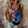 thumbnail image 3 of Birdeem Womens Printed and Painted V-Neck Open Sleeveless Floral Print Top, 3 of 6