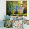 thumbnail image 2 of Designart 'Subtle Sunset Light Through The Trees I' Traditional Framed Canvas Wall Art Print, 2 of 5