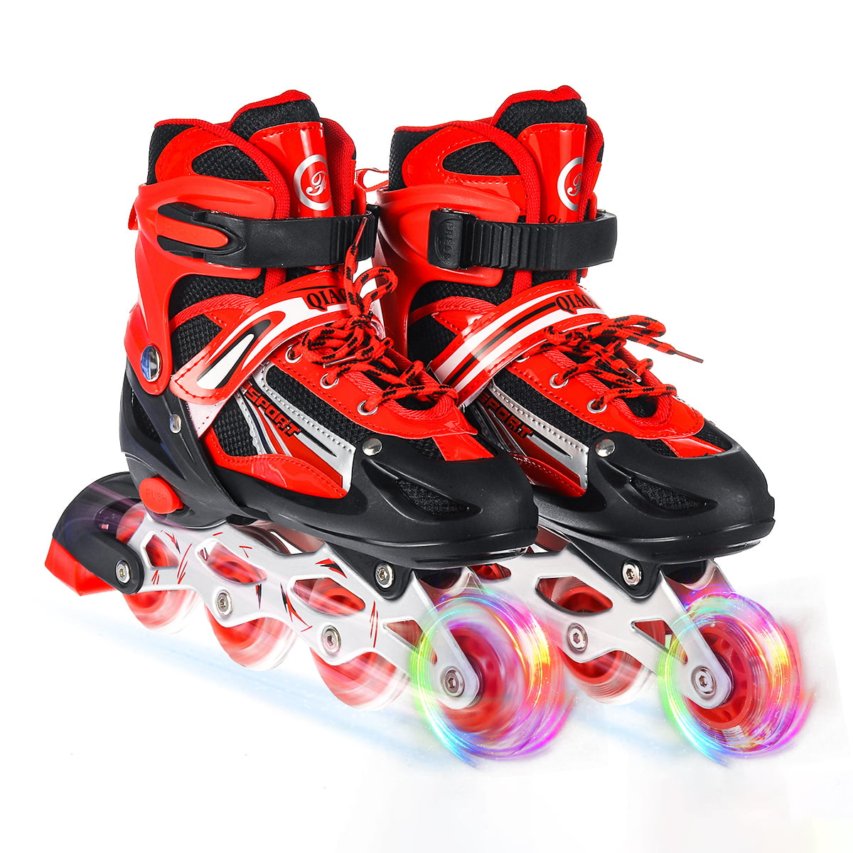 Adjustable Illuminating Inline Skates For Kids Boys Girls, Flashing Skate Shoes Roller Skates Outdoor Sports Size 9.5M US Little Kid - 7.5M US Big Kid