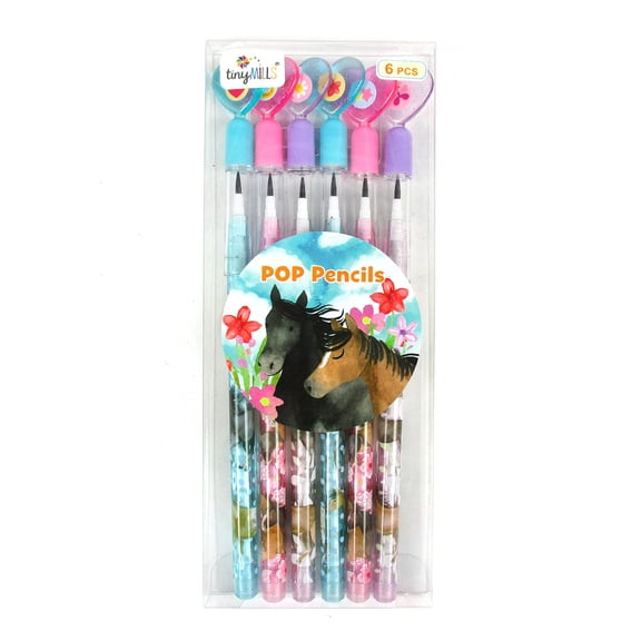 Horse Stackable Point Pencils - Set of 6