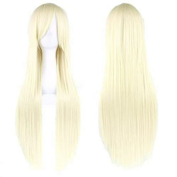 Firefly Hope 80cm Long Straight Synthetic Wig with Bangs, Colorful Style for Party (Blonde)