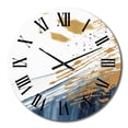 thumbnail image 2 of Designart "Abstract in Dark Blue and Gold V" Fractals Oversized Wall Clock, 2 of 5