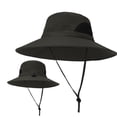 thumbnail image 4 of 2 piezas de sombreros de sol de ala ancha para hombre y mujer, gorra de pesca de verano ajustable - Ejército Verde militar + gris oscuro, 4 of 9