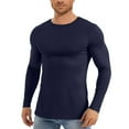 thumbnail image 4 of Chbgutlmr Mens Shirts Fall Long Sleeve Solid Color Crewneck Tops Fitting Casual Running Pullover Tops, 4 of 5