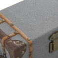thumbnail image 5 of DecMode Upholstered Gray Wood Decorative Box with Hinged Lid, 2 Count, 5 of 11