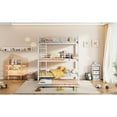 thumbnail image 3 of White Twin Size Triple Bunk Bed With Trundle, Metal - Ample Room For A Restful Night Extra Accommodation Convenient Trundle, 3 of 7