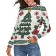 thumbnail image 2 of Knitted Christmas Tree Women's Turtleneck Sweater Long Sleeve Ribbed Fitted Turtle Neck Casual Fall Winter Collection Top M, 2 of 4