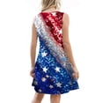 thumbnail image 4 of Women's V-Neck Sleeveless Sundress, Casual Summer Dress with Independence Day Print, Comfortable Fabric for Festivals and Parades,Sky Blue XL, 4 of 4