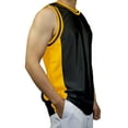 thumbnail image 2 of DIGITMON Men's 3-Stripes Basketball Gym Workout Athletic Tank tops shirts Mesh Jersey Uniform Made in USA (BLACKYELLOW, L), 2 of 2