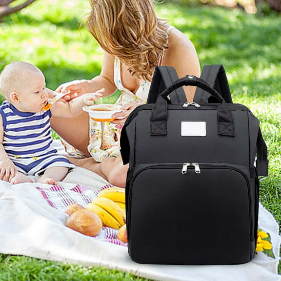 Diaper Bag Backpack with Changing Station & Foldable Portable Diaper Pad – Waterproof, Large Travel Diaper Bag for Newborn Essentials, Unisex Baby Backpack Diaper Bag, Multifunctional Diaper Bag