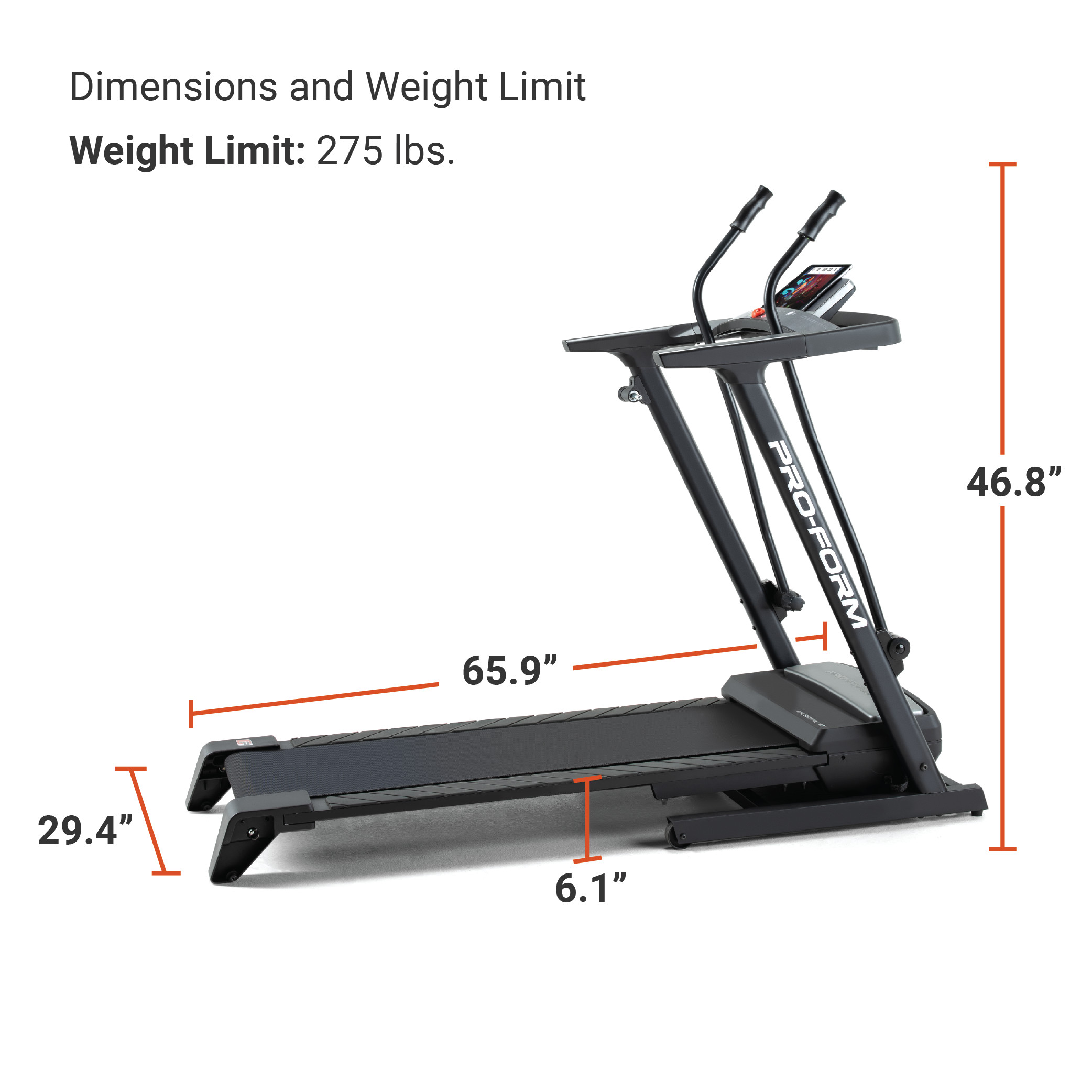 ProForm Crosswalk LT Folding Treadmill with Upper Body Resistance, iFit Bluetooth Enabled - image 2 of 18