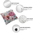 thumbnail image 4 of Acheng  Flower Throw Pillow Cover Flower Floral Leaf Buds Pillow Case Waist Lumbar Red Throw Pillow case Cushion Cover Sofa Home Decorative Rectangle Oblong 2pcs White, 4 of 6