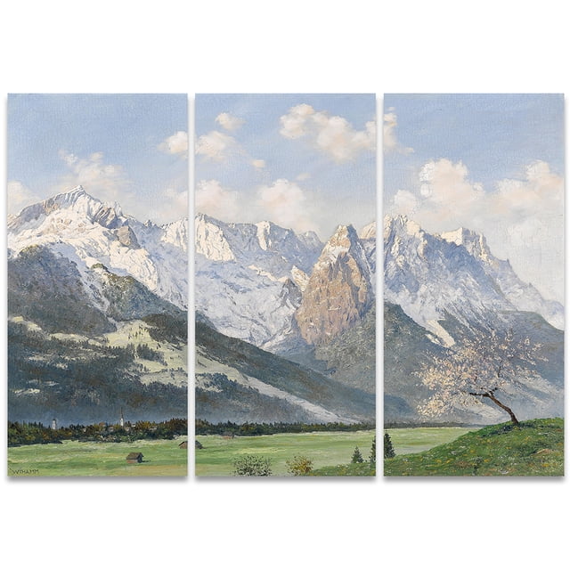 Montañas glaciares y pasto verde Design Art Inc. # PT4006 PT4006-36-28-3P