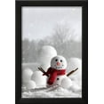 thumbnail image 2 of Snowman with Winter Snow Background, Scenic Seasons Framed Art Print Wall Art by Sandralise Sold by ArtCom, 2 of 5