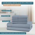 thumbnail image 2 of Casa Platino 600 TC 100% Cotton California King Sheet Set, Fully Elasticized, Soft & Comfy Cotton Sheets, Ultra Soft, Deep Pocket - French Blue, 2 of 8