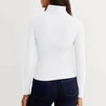 thumbnail image 4 of DuoJiaJ Womens Long Sleeve Turtleneck Crop Tops Basic Slim Fitted Going Out T Shirts Winter Clothes Breathable Sport Tops White M, 4 of 5