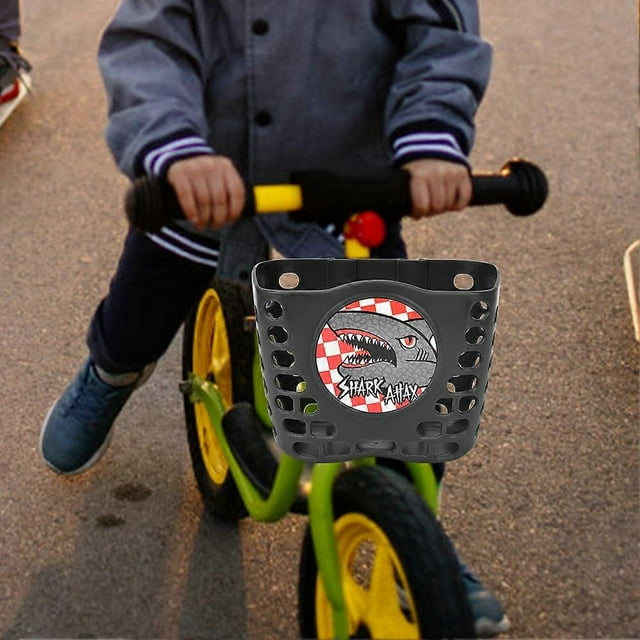 Panier avant mignon pour vélo d'extérieur, trottinette, support de courses pour enfants, noir