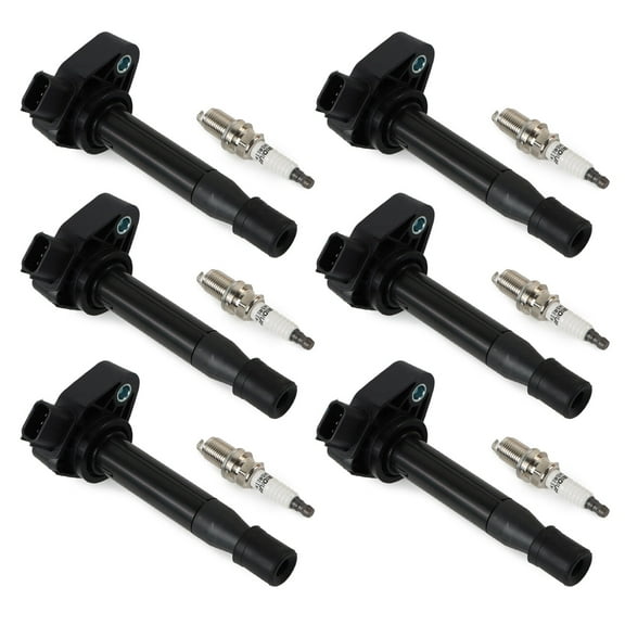 POLARPRA 6pcs Ignition Coil  6pcs Iridium Spark Plug For Honda Accord Odyssey Acura UF242