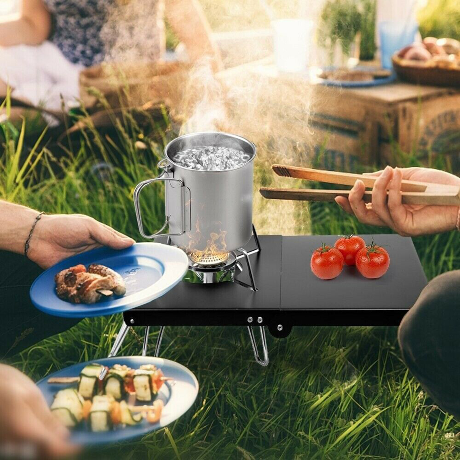 Opolski Camping Table Stove Stand Sturdy Windproof Heat Insulation Mini