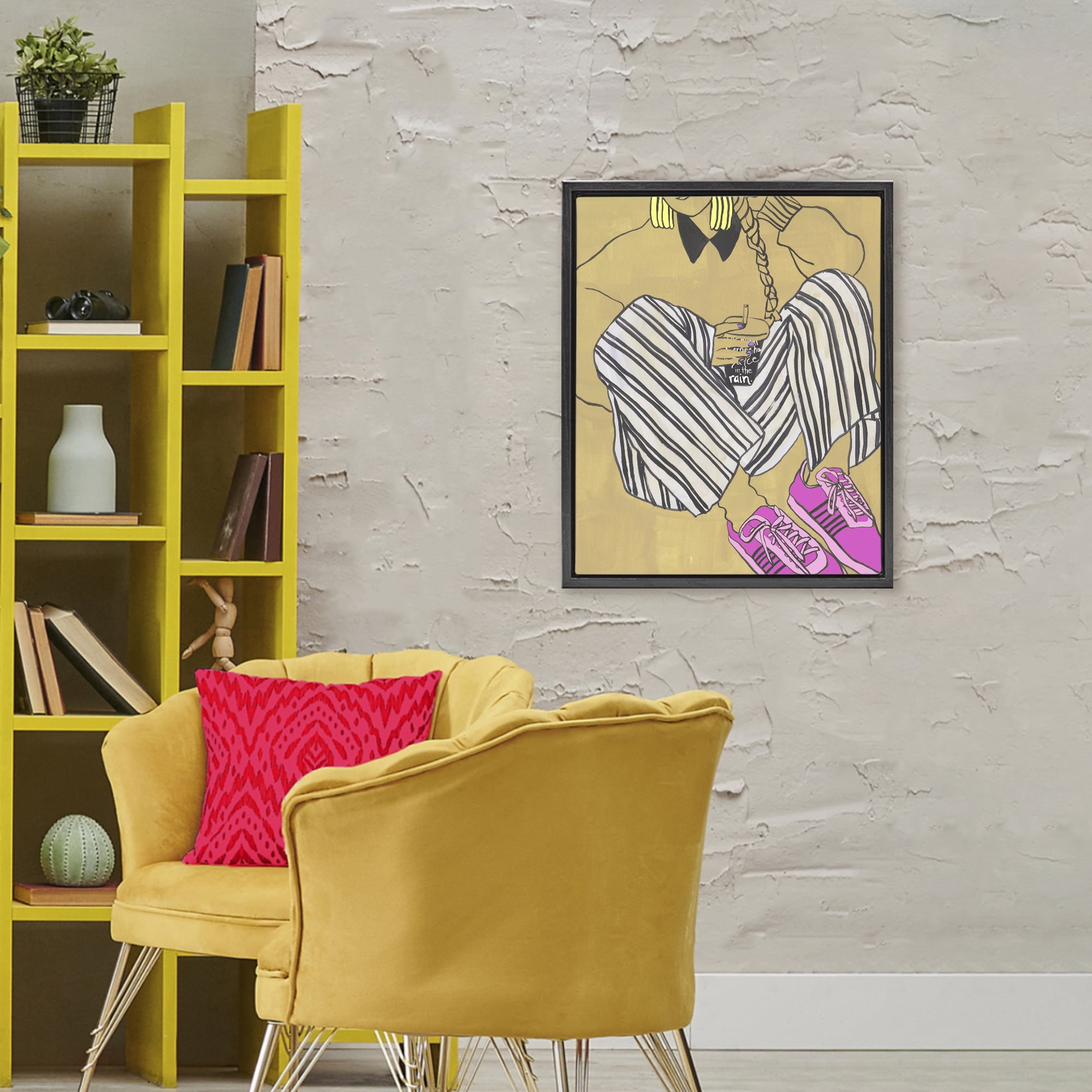 Stupell Industries Crimson Thread Fashionista Black Framed Floater Canvas Wall Art, design by Melissa Wang