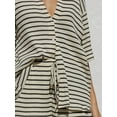thumbnail image 6 of Women'S Summer Set Cotton Waffle Striped Shirt + Shorts Two-Piece Set, 6 of 8