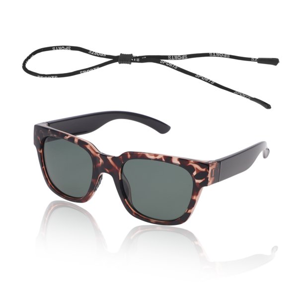 1 juego de gafas de montar para motocicleta anti-reflejo Tri-Acetato de Celulosa PC UV400 gafas de sol de ciclismo lente verde oscuro marco negro color leopardo