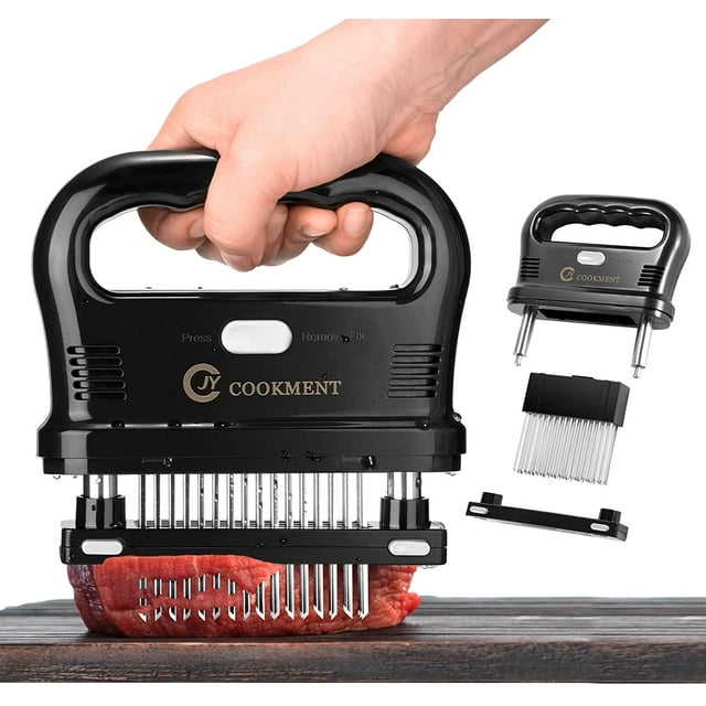 JY COOKMENT Meat Tenderizer Tool with 48 Stainless Steel Ultra Sharp Needle Blades, Detachable Kitchen Cooking Tool Best for Tenderizing, BBQ, Marinade