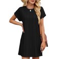 thumbnail image 3 of UVN Summer Dresses for Women Short Sleeve Dress Casual Crewneck Short Dress with Pockets, 3 of 8